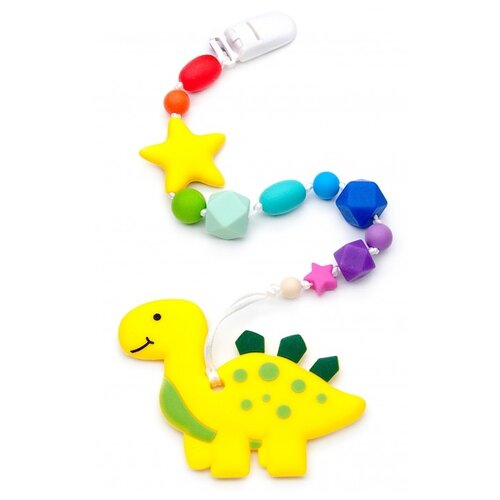 грызунок на держателе с клипсой Радуга Дино GR-107 Зеленый