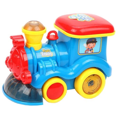 Купить Интерактивная развивающая игрушка Наша игрушка Паровозик ZR122, синий/красный/желтый, Развивающие игрушки