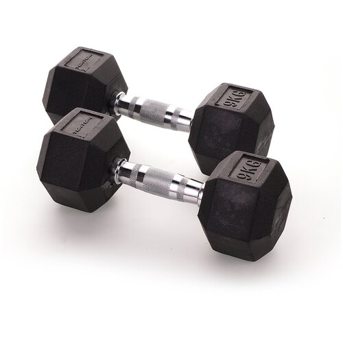 фото Обрезиненные гантели tunturi rubber dumbbells 9 кг, пара