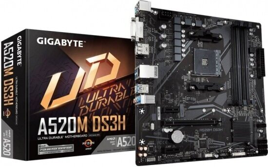 Материнская плата Gigabyte A520M DS3H (AM4, mATX)