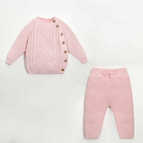 Комплект одежды Крошка Я, джемпер и брюки, повседневный стиль, размер 98-104, розовый, бежевый