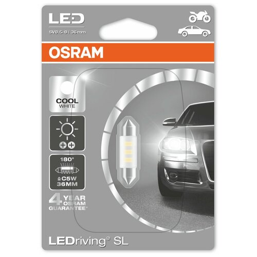 Лампа автомобильная светодиодная OSRAM 6436CW-01B C5W 12V 0,5W 1 шт.