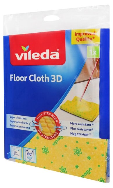 Тряпка для пола Vileda Extra Soft, желтый, 1 шт.