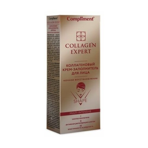 Compliment Коллагеновый крем для лица Collagen Expert Ночное восстановление, 50 мл