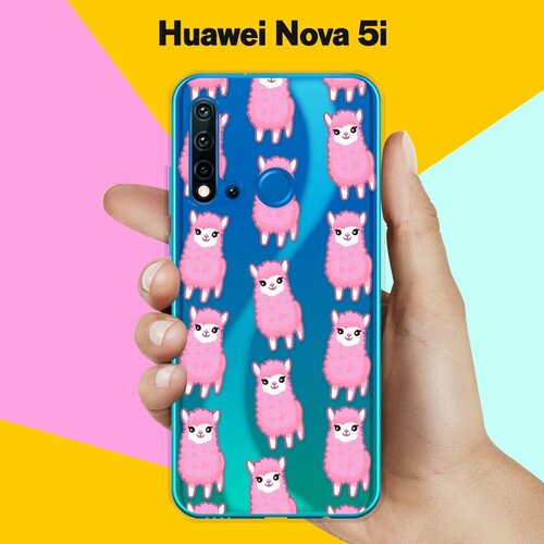 Силиконовый чехол на Huawei nova 5i Ламы / для Хуавей Нова 5 Ай силиконовый чехол цветные ламы на huawei nova 5i