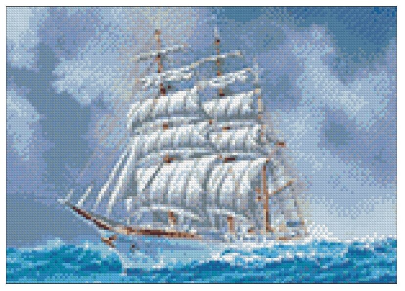 Алмазная мозаика Гранни «Корабль» (полная выкладка, 27х38 см, квадратные стразы)