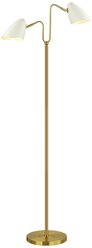 Торшер Lumion Madison 4540/2F, E14, 80 Вт, цвет арматуры: латунный, цвет плафона/абажура: белый