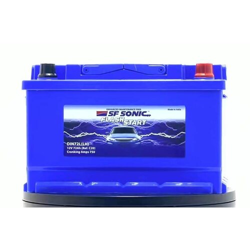 Автомобильный аккумулятор премиум класса SF SONIC 6СТ-72Ah низкий о/п