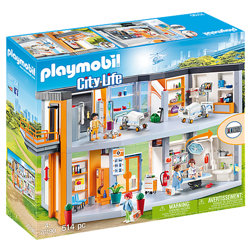 фото Набор с элементами конструктора playmobil city life 70190 большая больница