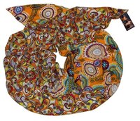 Шарф женский весенний, вискоза, хлопок, разноцветный, шарф-ромбы Оланж Ассорти (комбинированный из двух ромбов)
