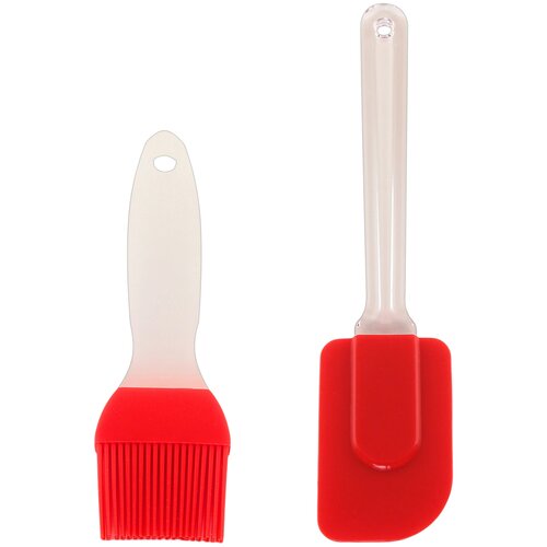 фото Набор 2 предмета - кисточка 20х5,5х1 см ; лопатка 25х6х1 см "красный" elan gallery