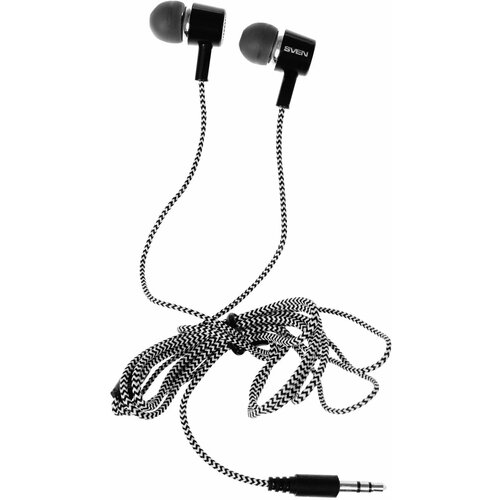 Упаковка 2 шт Наушники с микрофоном гарнитура SVEN E-109M провод 12 м вкладыши черные с серым SV-016241 3284₽