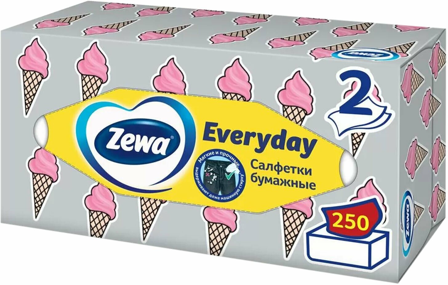 Салфетки косметические Zewa Everyday 2-слойные (250 штук в упаковке) - фотография № 14