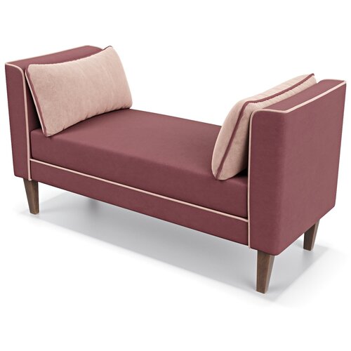 Скамья банкетка Soft Element Зельт 2 с мягким сидением, в прихожую, в спальню, розовый, стиль современная классика