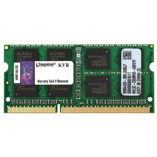 Оперативная память Kingston ValueRAM 8 ГБ DDR3 1600 МГц SODIMM CL11 KVR16S11/8 оперативная память kingston value 8 гб ddr3 1600 мгц sodimm cl11 kvr16s11 8wp