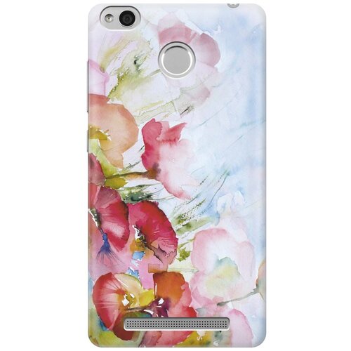 фото Cиликоновый чехол на xiaomi redmi 3 pro / сяоми редми 3 про с принтом "акварельные цветы" gosso