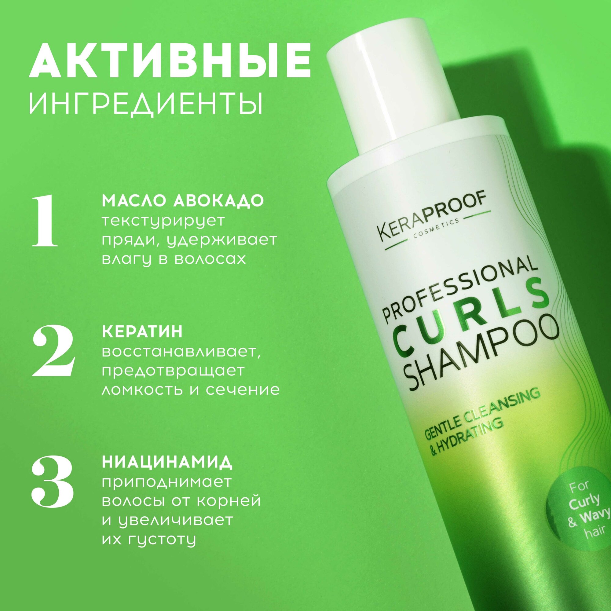 Шампунь для волос Keraproof Curl Enhancing Shampoo 250мл ДжиЭсЭс Косметикс - фото №4