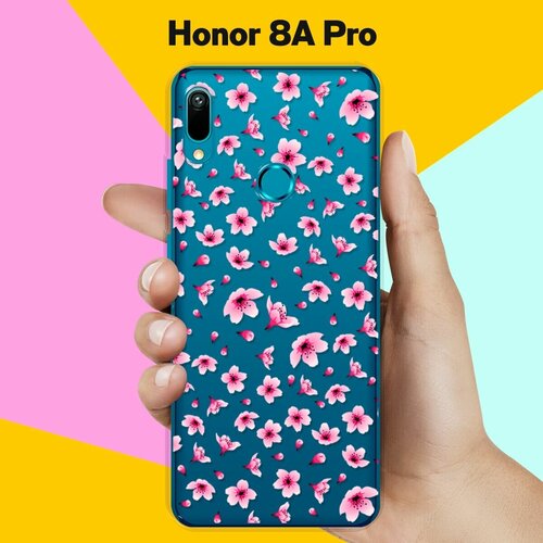 Силиконовый чехол Цветы розовые на Honor 8A Pro силиконовый чехол фиолетовые цветы на honor 8a