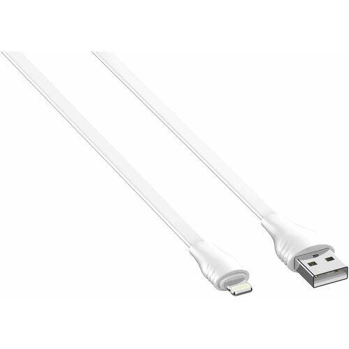 LDNIO LS553/ USB кабель Lightning/ 3m/ 2.1A/ медь: 152 жилы/ Плоский/ White кабель ldnio usb lightning ls35 2 м белый