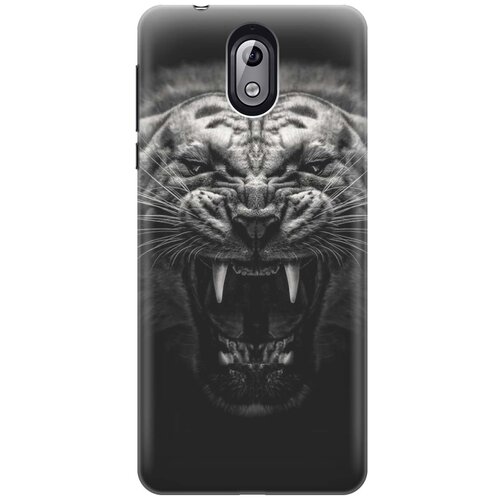 фото Cиликоновый чехол на nokia 3.1 / нокиа 3.1 с принтом "оскал тигра" gosso