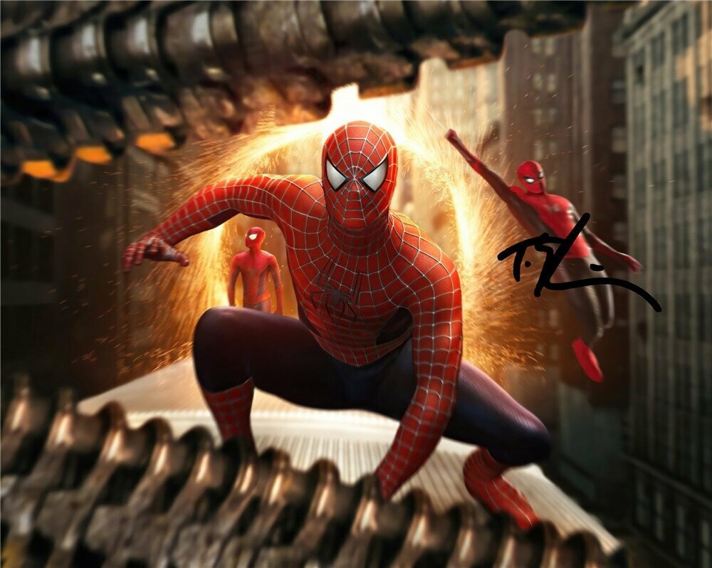 Автограф Тоби Магуайар Человек-Паук Спайдер Мэн - Автограф Tobey Maguire Spider Man - Фото с автографом Подписанная фотография Автограф знаменитости Подарок Автограмма Размер 20х25 см