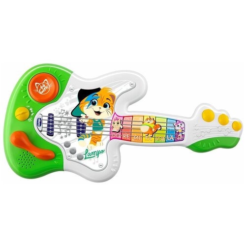 Развивающая игрушка Chicco Гитара 44 Котенка, белый/зеленый развивающая игрушка chicco детское радио белый зеленый красный