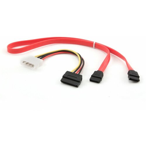 кабель питания molex molex atx 4 pin gembird cc psu 4 вилка розетка вилка длина 0 15 метра Удлинитель Cablexpert Serial ATA III с кабелем питания, 0.15 м, красный