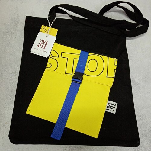 Сумка шоппер Chen Yu, черный, желтый