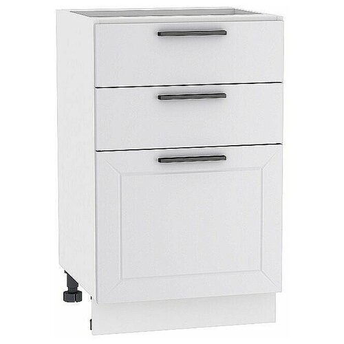 Шкаф кухонный напольный без столешницы с ящиками светло-серый 50 см. Гейнсборо (Н 503)
