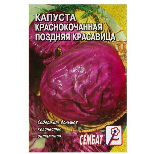 Семена Капуста Сембат, краснокочанная Поздняя красавица, 0,5 г 22 упаковки