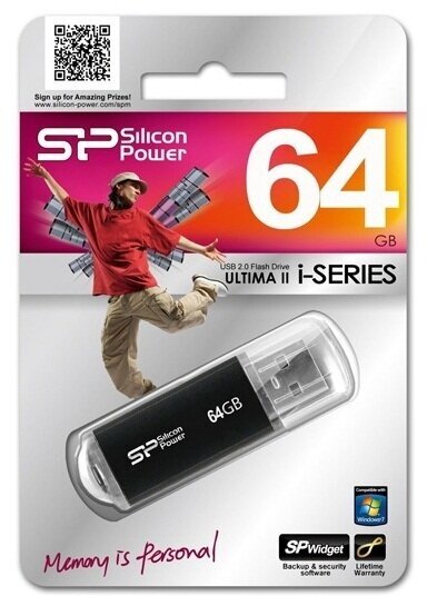 Флеш Диск Silicon Power USB Drive 64Gb Ultima II SP064GBUF2M01V1K {USB2.0, Black}