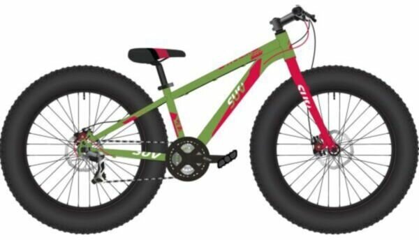 Фэтбайк Novatrack Fatbike 24" SUV (2022) 13" Серо-красный (130-150 см)