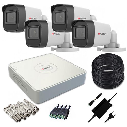 Комплект видеонаблюдения 4 камеры 5MP HiWatch комплект видеонаблюдения 4 камеры 5mp hiwatch