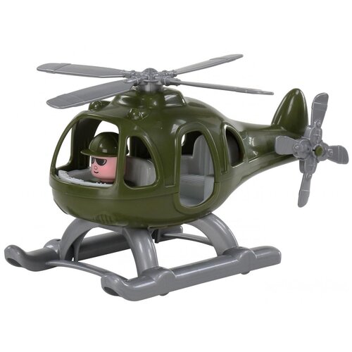 Вертолет Полесье Гром в сетке (72320/72337/72344), 29.5 см, оливковый вертолет полесье пожарный альфа в коробке