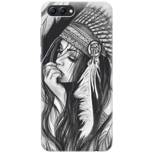 фото Re:pa накладка transparent для huawei honor v10 с принтом "эскиз девушки"