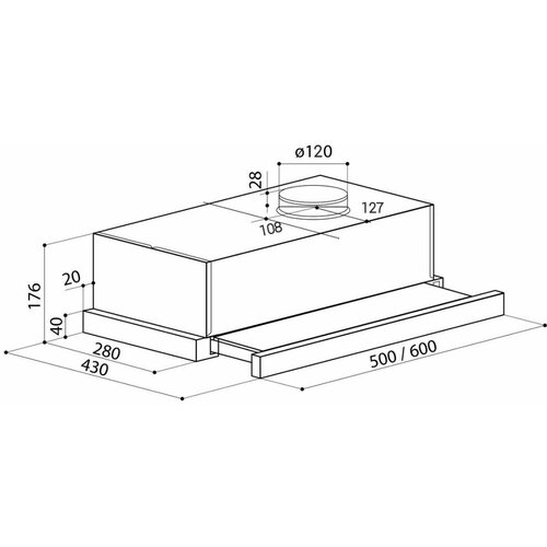 Вытяжка встраиваемая Lex Hubble G 2M 600 IV бежевый управление кнопочное 2 мотора 1617800₽