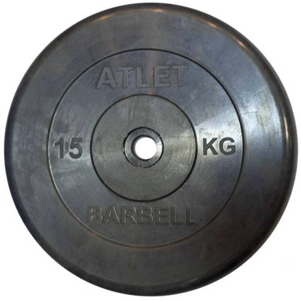 Диск Mb Barbell Atlet для гантели обрезин. 15кг черный (28260628) - фото №5