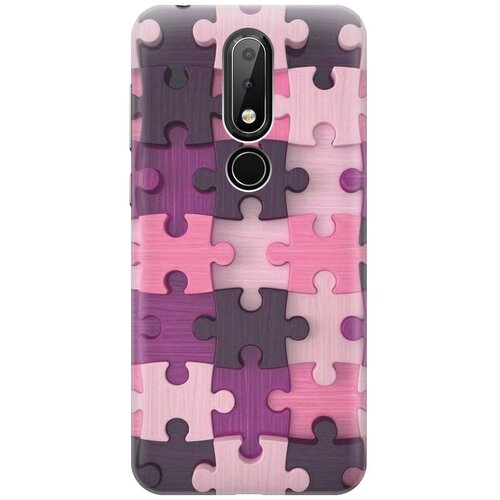 фото Cиликоновый чехол на nokia 6.1 plus / x6 (2018) / нокиа 6.1 плюс / х6 2018 с принтом "сиреневый паззл" gosso