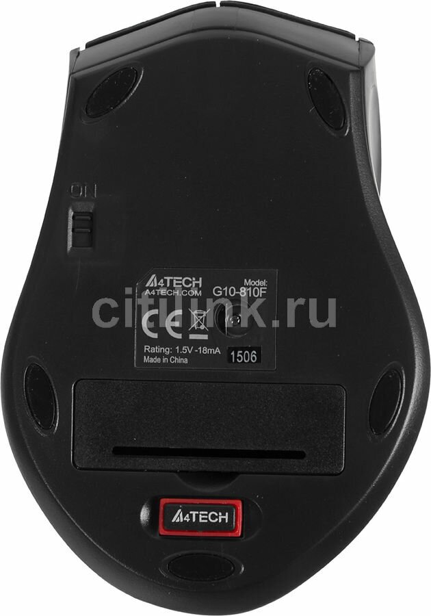 Мышь A4TECH V-Track G10-810F, оптическая, беспроводная, USB, черный