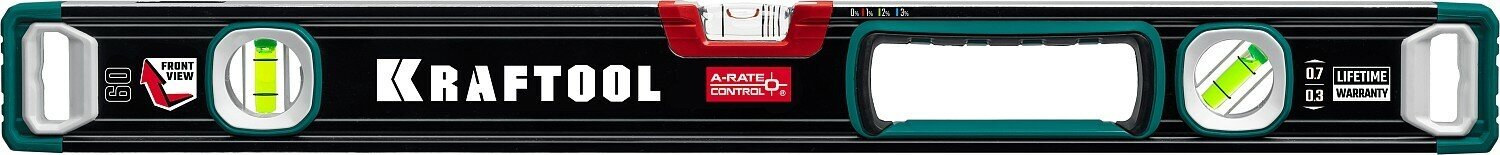 Kraftool A-RATE CONTROL 600 мм, сверхпрочный уровень с зеркальным глазком - фотография № 5