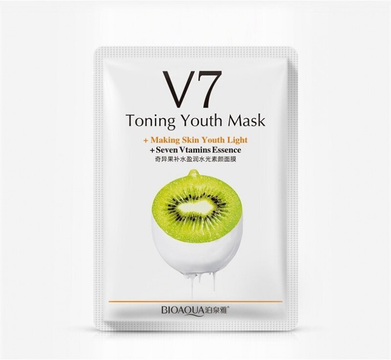 BioAqua Тканевая маска с комплексом витаминов V7 и экстрактом киви, 30 г
