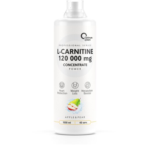 Optimum system L-карнитин Concentrate 120 000 Power, 1000 мл., яблоко-груша vplab l carnitine concentrate cherry blueberry