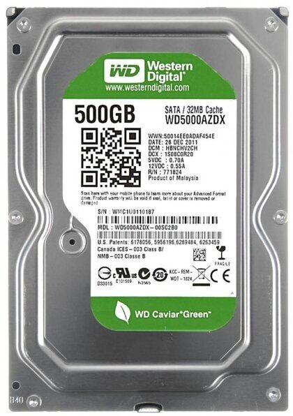 Жесткий диск Western WD5000AZDX 500Gb IntelliPower SATAIII 3.5" HDD