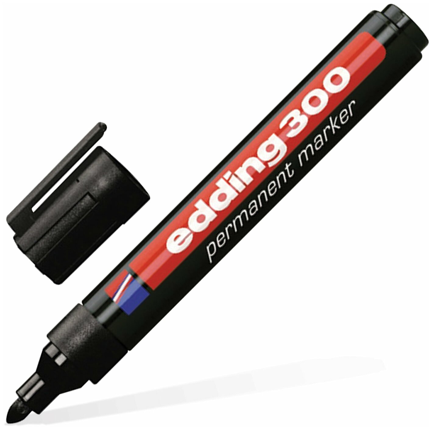 Маркер перманентный edding (нестираемый) 1,5-3 мм, круглый наконечник, черный (E-300/1)