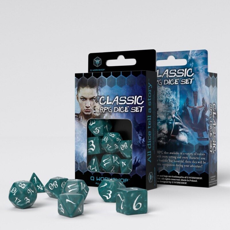 Набор кубиков для настольных ролевых игр Q-Workshop Classic RPG Stormy & white Dice Set