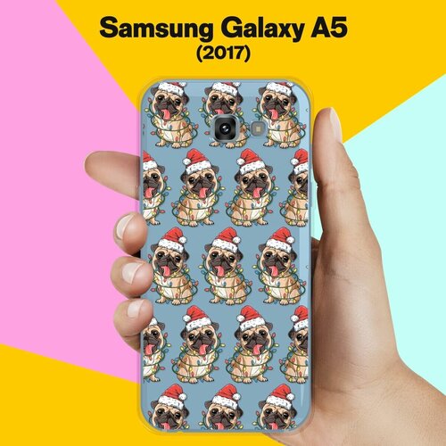 Силиконовый чехол на Samsung Galaxy A5 (2017) Мопсы / для Самсунг Галакси А5 2017 жидкий чехол с блестками деда мороз в санках на samsung galaxy a5 2017 самсунг галакси а5 2017