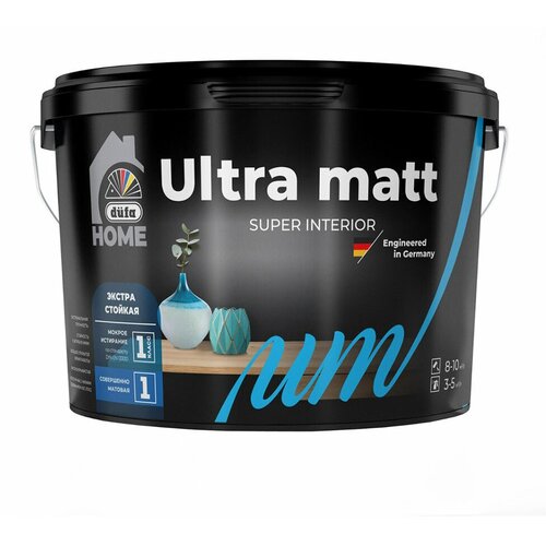 Краска моющаяся Dufa Home Ultra matt база 1 белая 2,5 л краска латексная dulux acryl matt влагостойкая моющаяся глубокоматовая 16gy 15 037 9 л