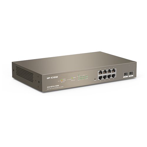 PoE-коммутатор TENDA IP-COM G3310P-8-150W 8GE+2SFP с облачным управлением коммутатор 8ge 2sfp poe managed g3310p 8 150w ip com