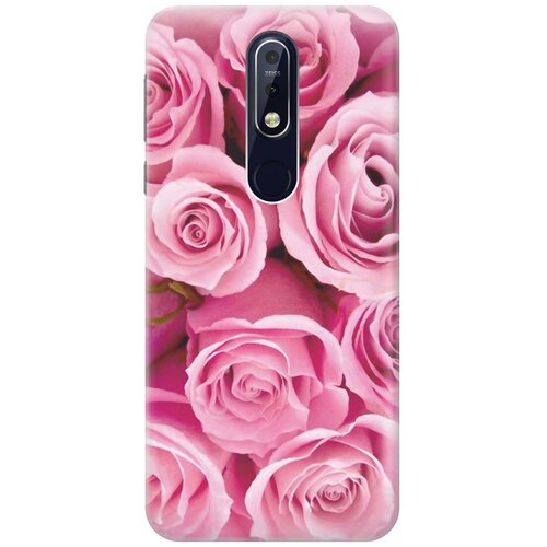 фото Gosso ультратонкий силиконовый чехол-накладка для nokia 7.1 (2018) с принтом "букет роз"
