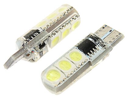 Cartage Автолампа светодиодная Cartage, T10 W5W, 12 В, 3 Вт, 6 SMD-5050, набор 2 шт